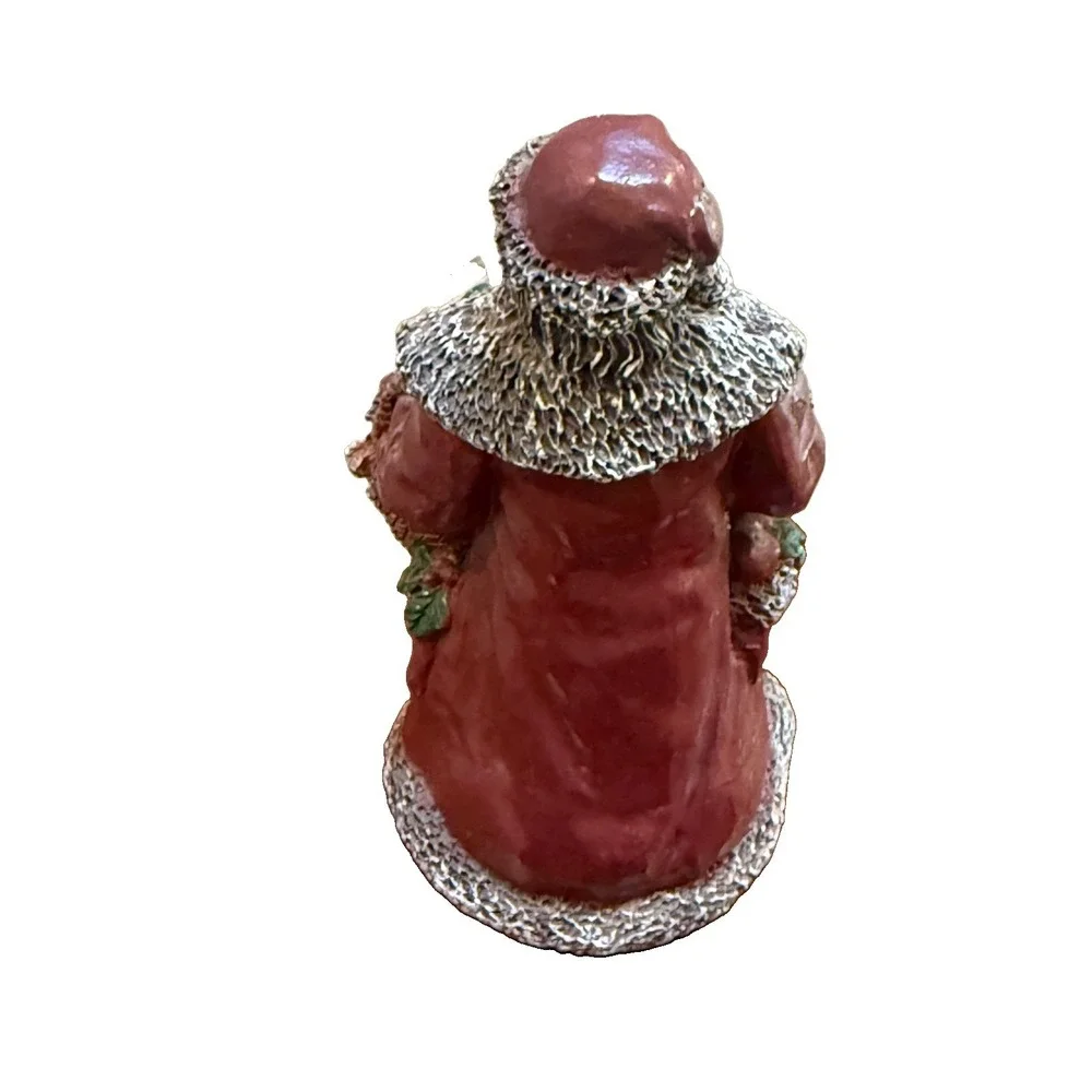 Vintage Young's Inc African American Santa Claus Figurine Red Coat Cap Christmas